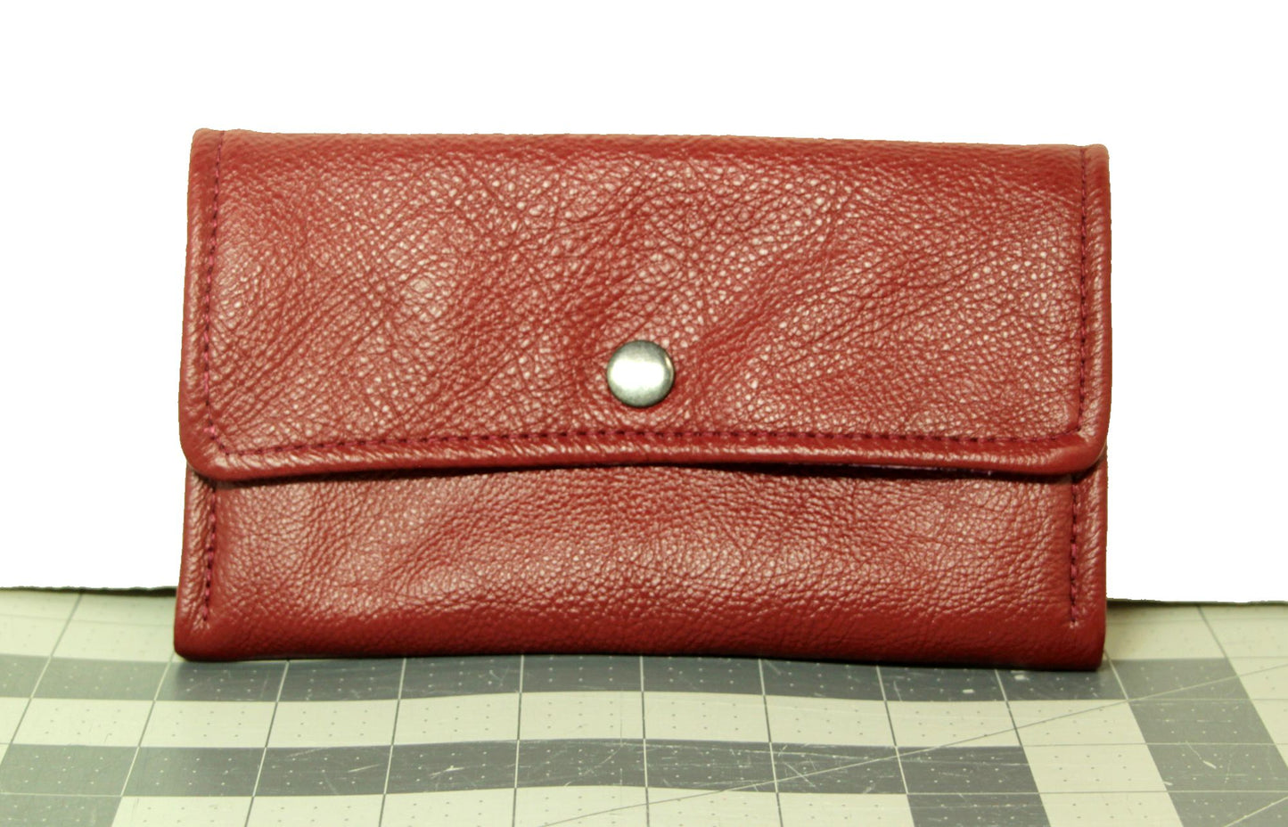 7742 TonyD Wellesley Wallet Burgundy with Purple Floral