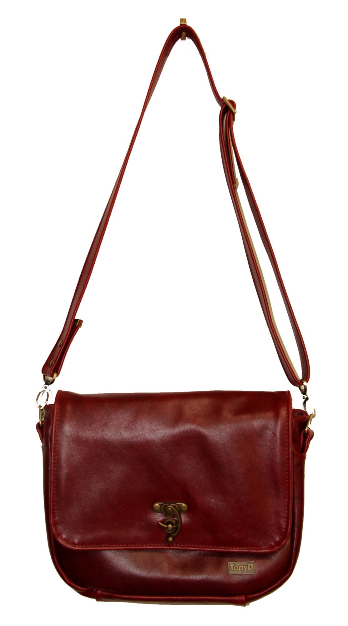 7808 TonyD Everyday Everything Bag Medio in Sangria Pull-up Leather