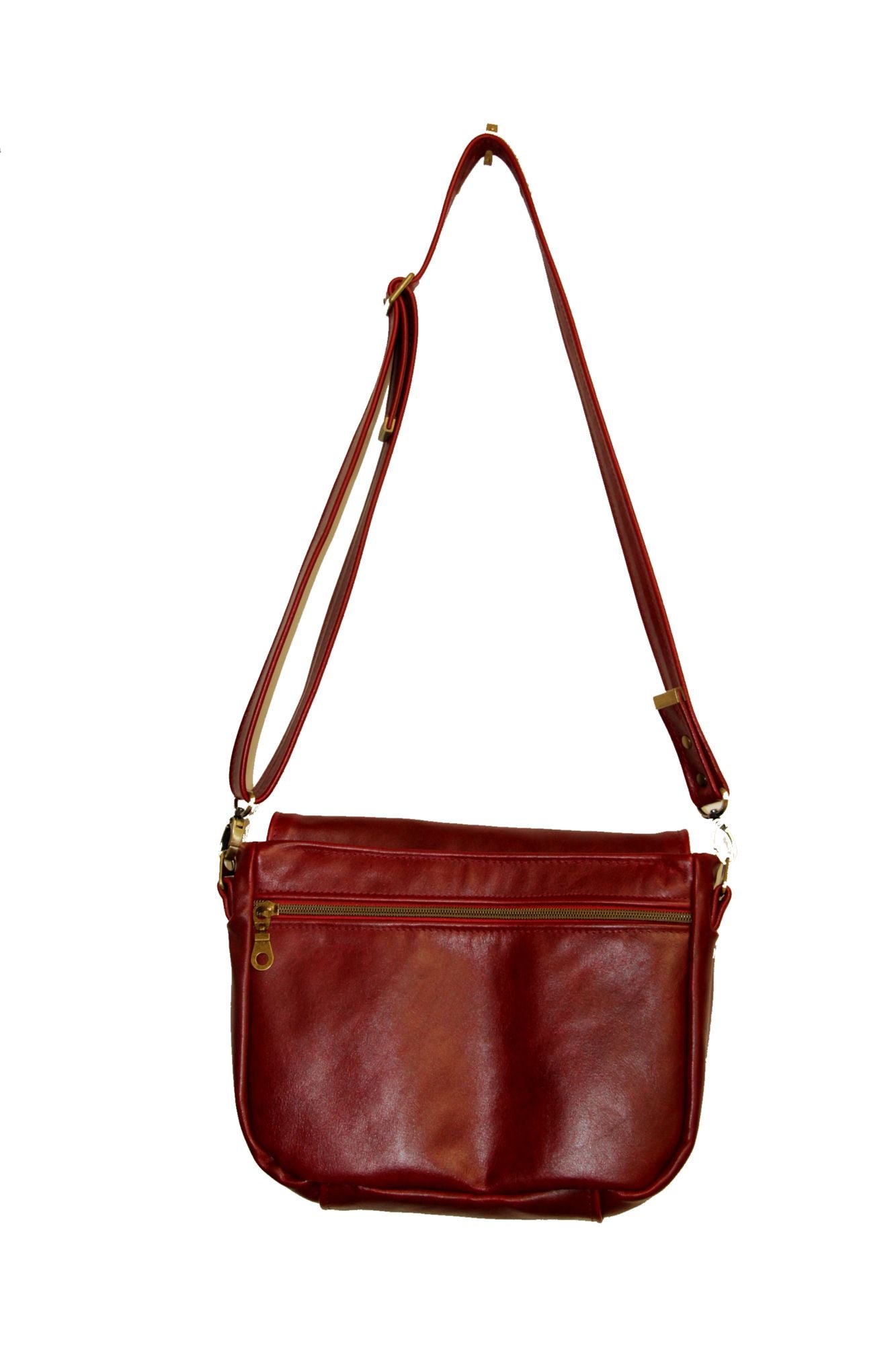 7808 TonyD Everyday Everything Bag Medio in Sangria Pull-up Leather