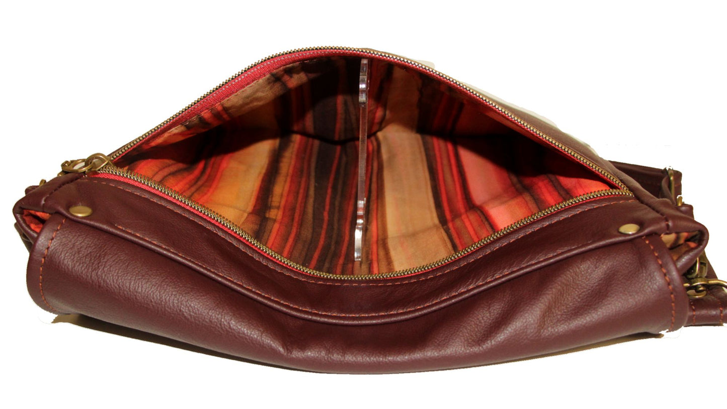 7833 TonyD Everyday Everything Bag Medio in Wine colored leather