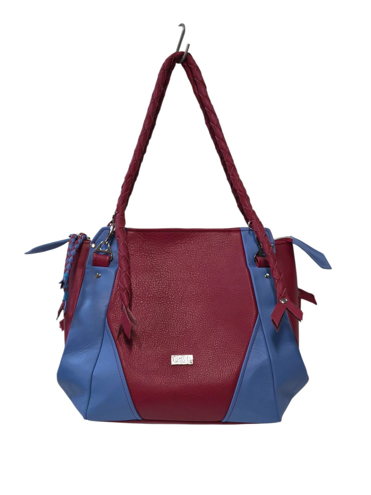 7894 Samaren Shoulder Bag Carolina Blue & Pebbled Red