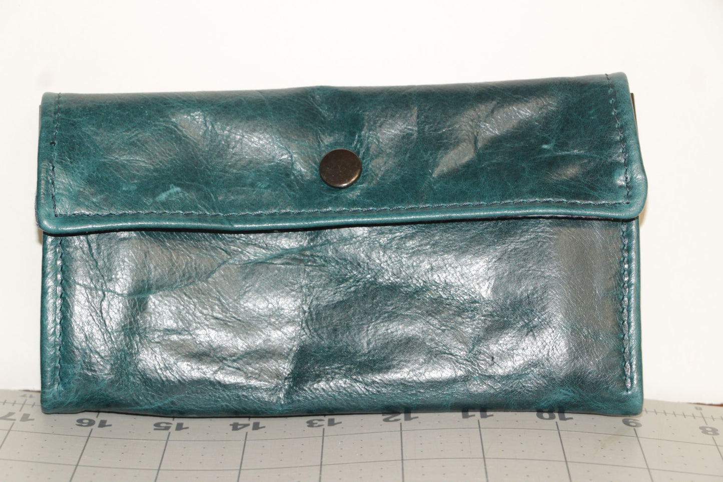 7745  TonyD Wellesley Wallet Teal Green with Harb Mosaic