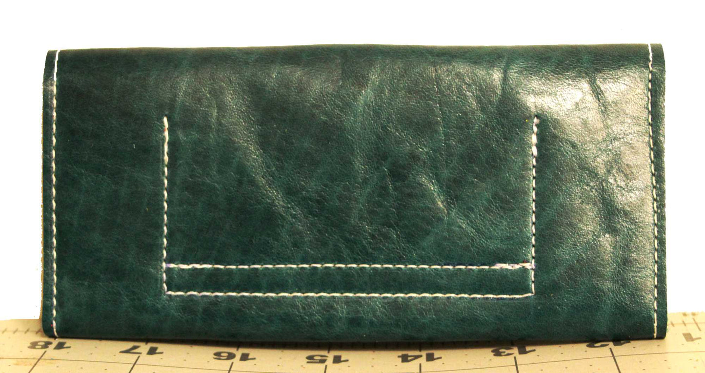 7761 Concertina Medio Accordion Fold Wallet Teal