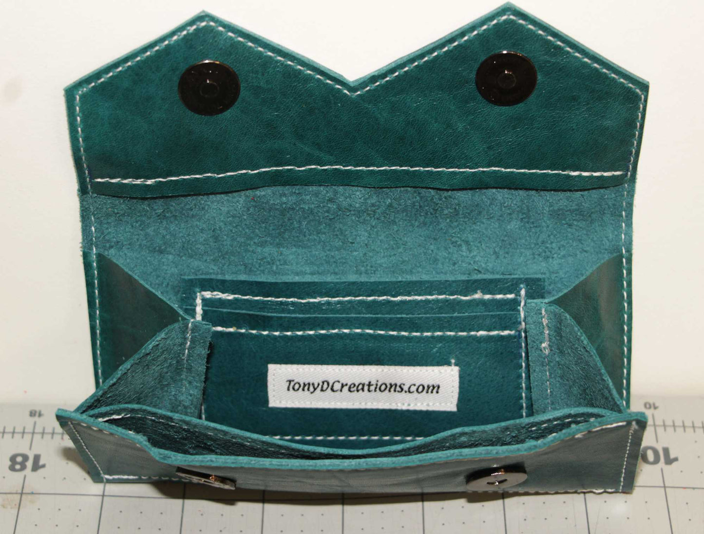 7761 Concertina Medio Accordion Fold Wallet Teal