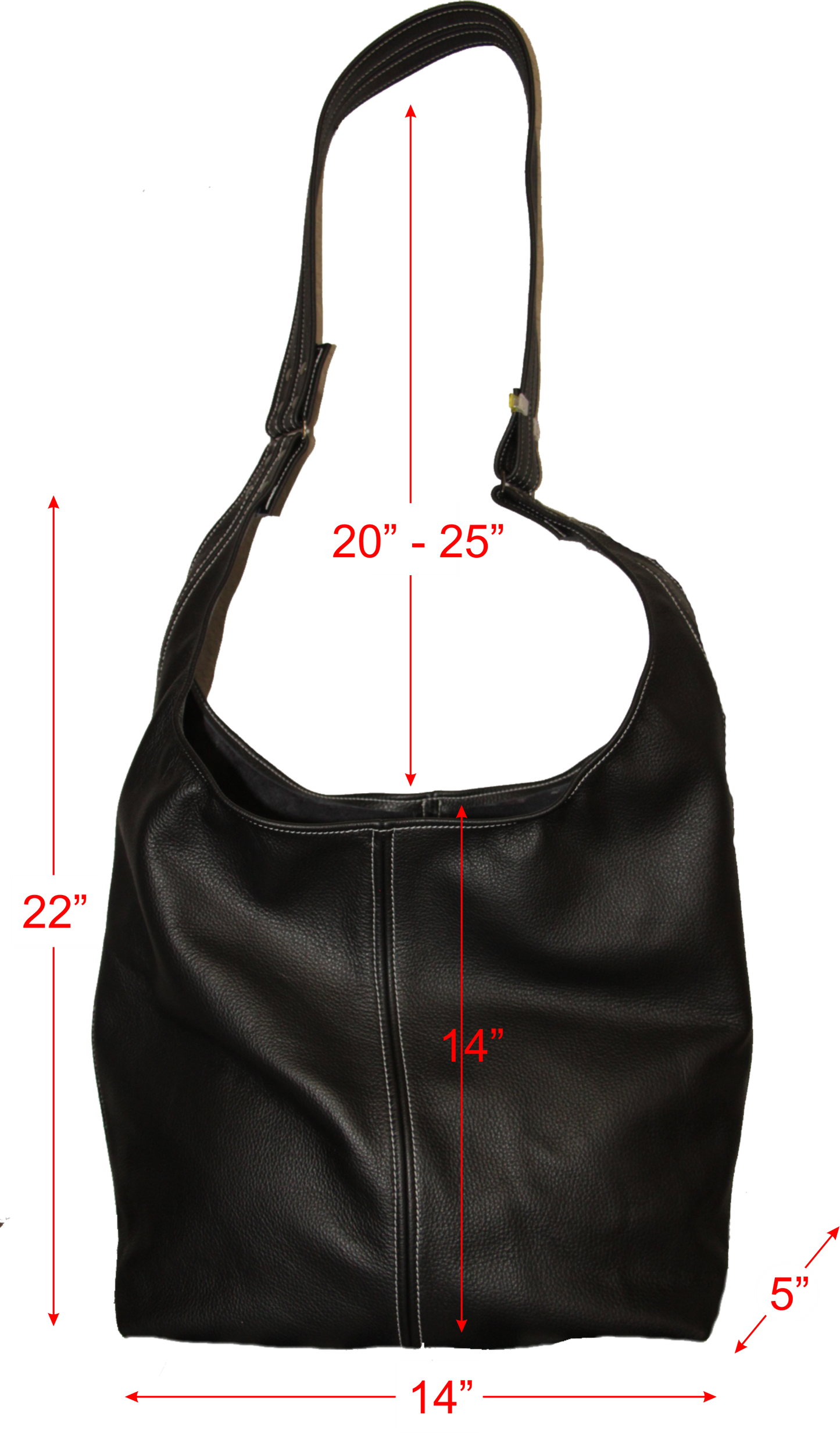 7775 Darsam Hobo Black with White contrast highlight stitching