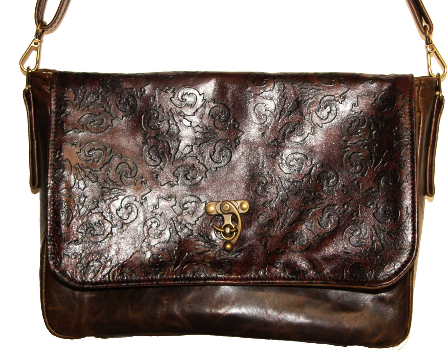 7776 Starling Messenger Bag Brown with Deboss Flap