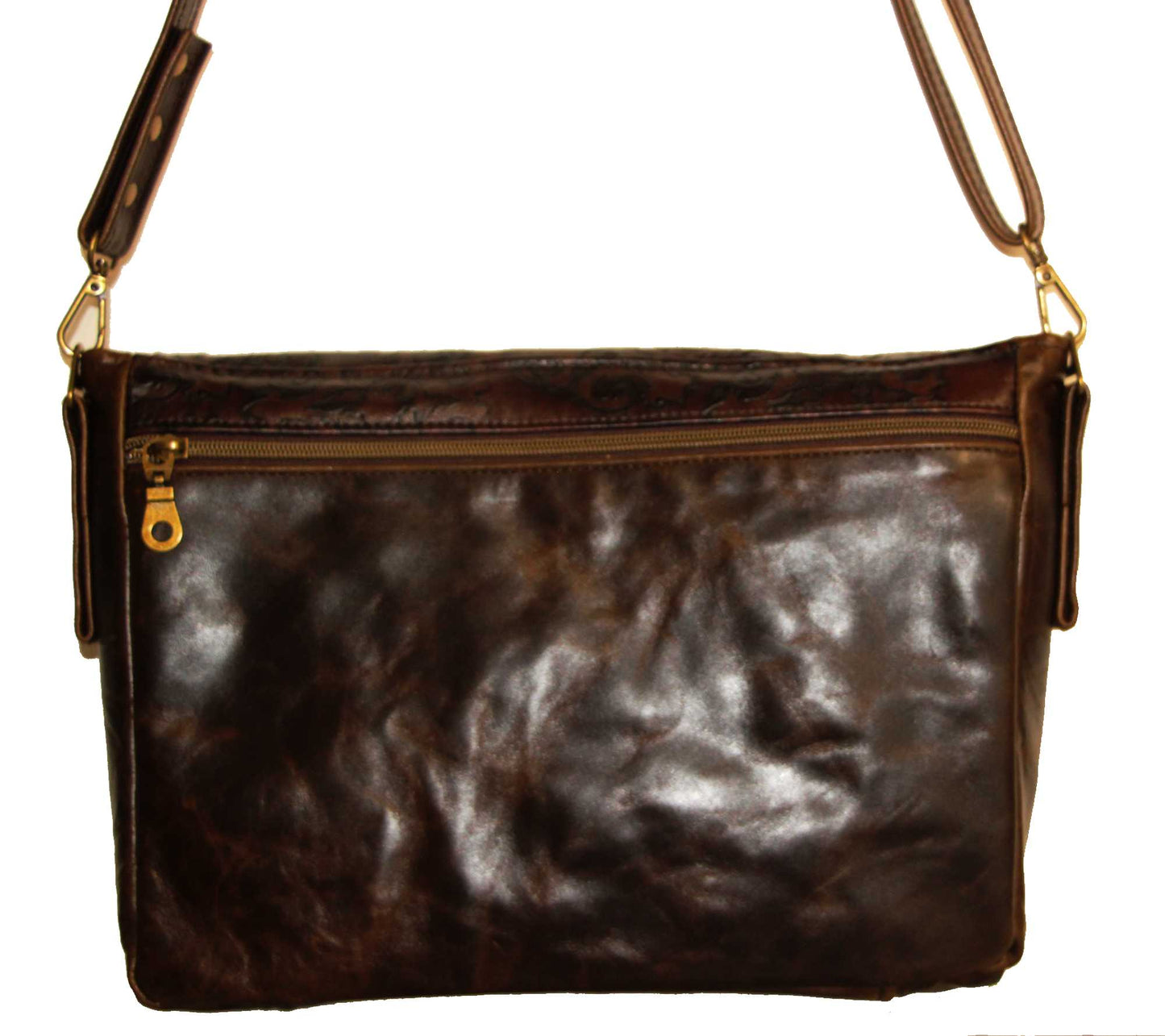 7776 Starling Messenger Bag Brown with Deboss Flap