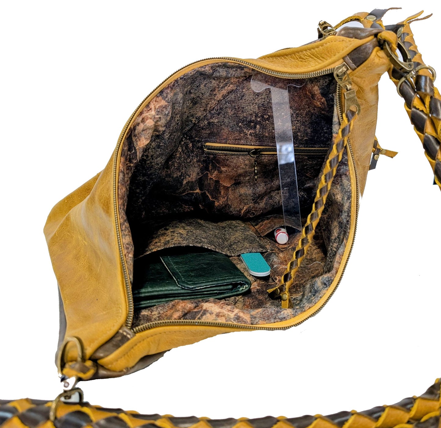 7858 Traudy Triangular Bag Brown & Mustard