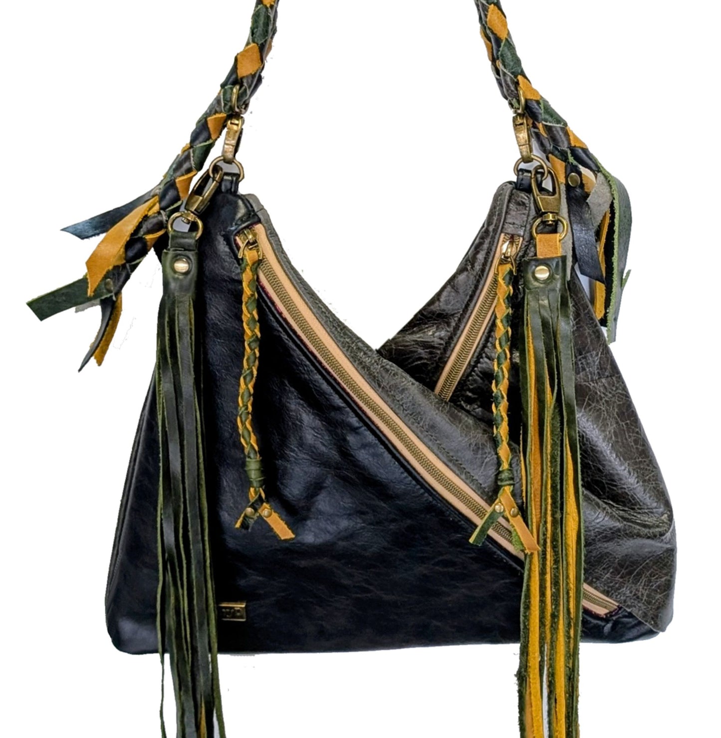 7860 Traudy Triangular Bag Green & Dark Green
