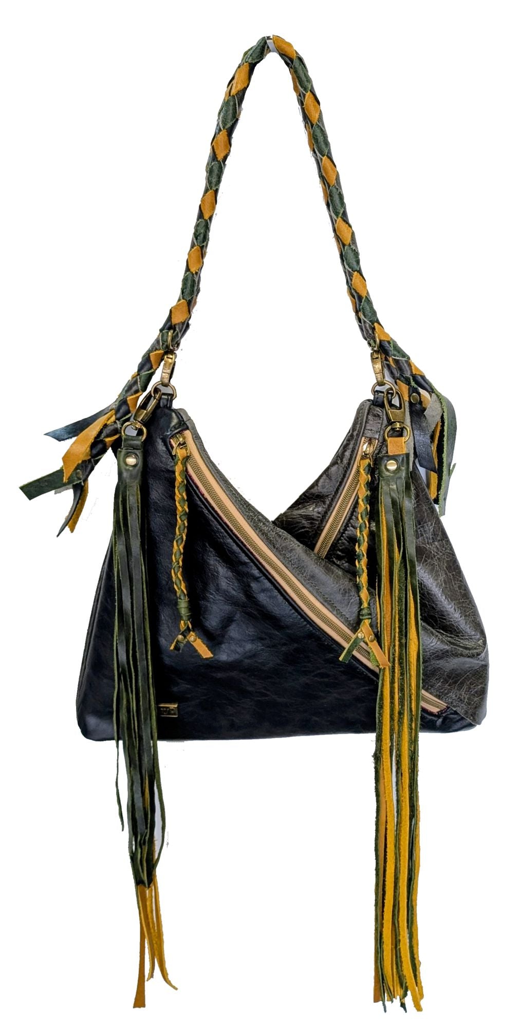 7860 Traudy Triangular Bag Green & Dark Green