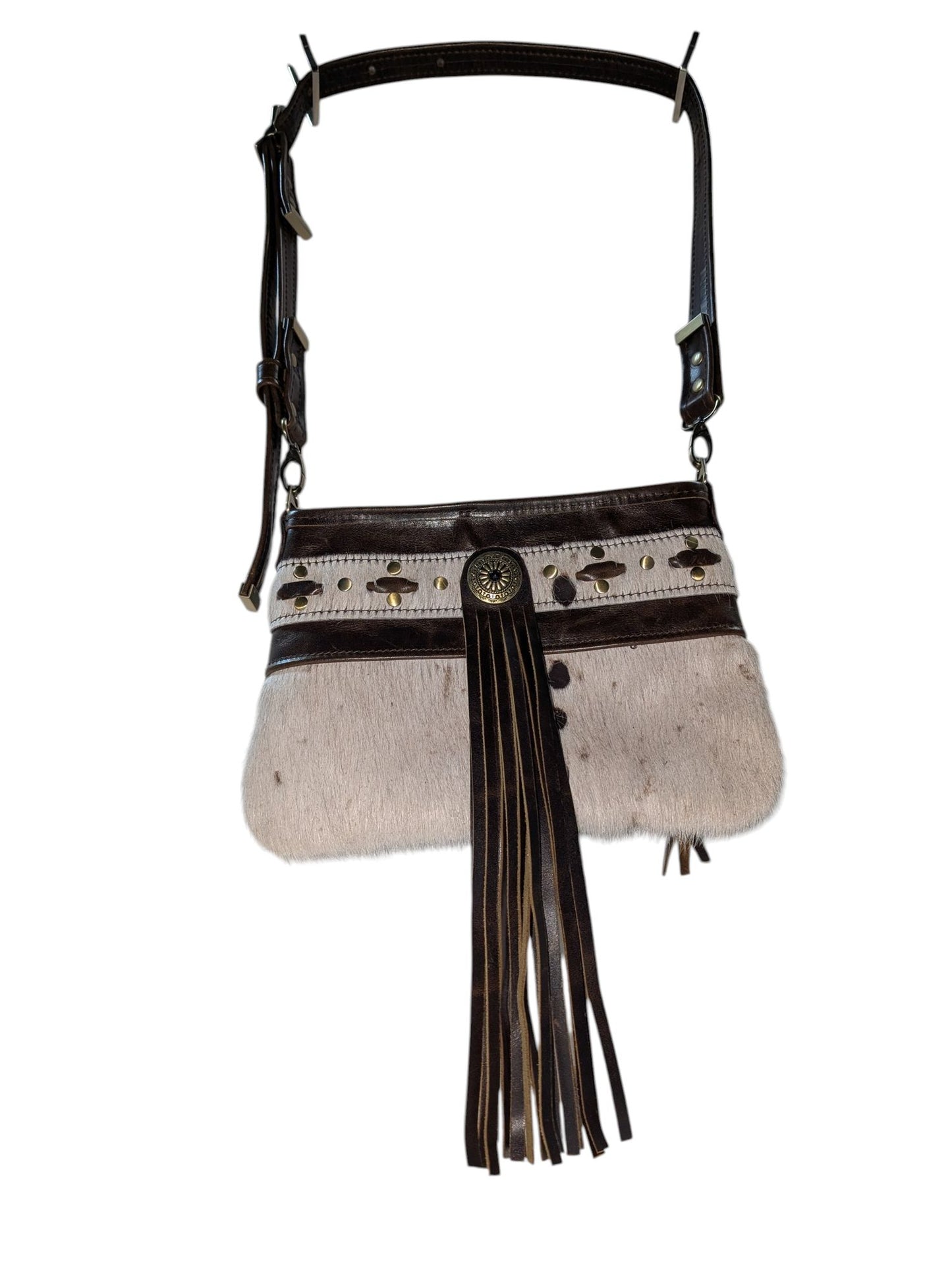 7869 Western Belle Hair-On-Hide Dk Brn Leather