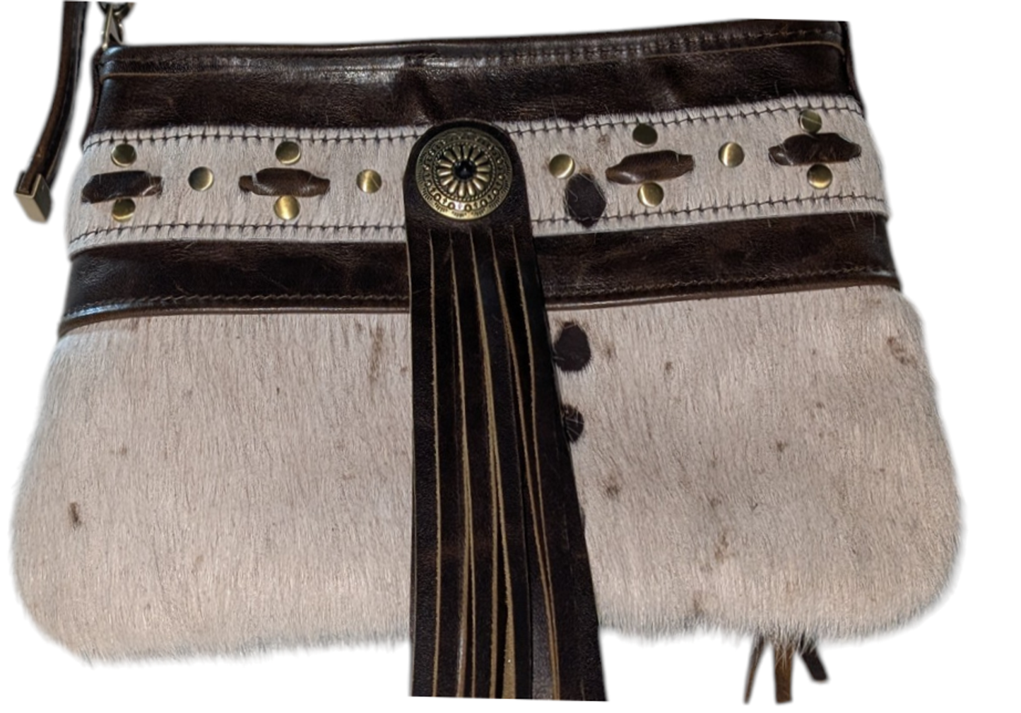 7869 Western Belle Hair-On-Hide Dk Brn Leather
