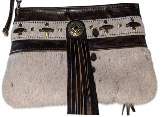 7869 Western Belle Hair-On-Hide Dk Brn Leather