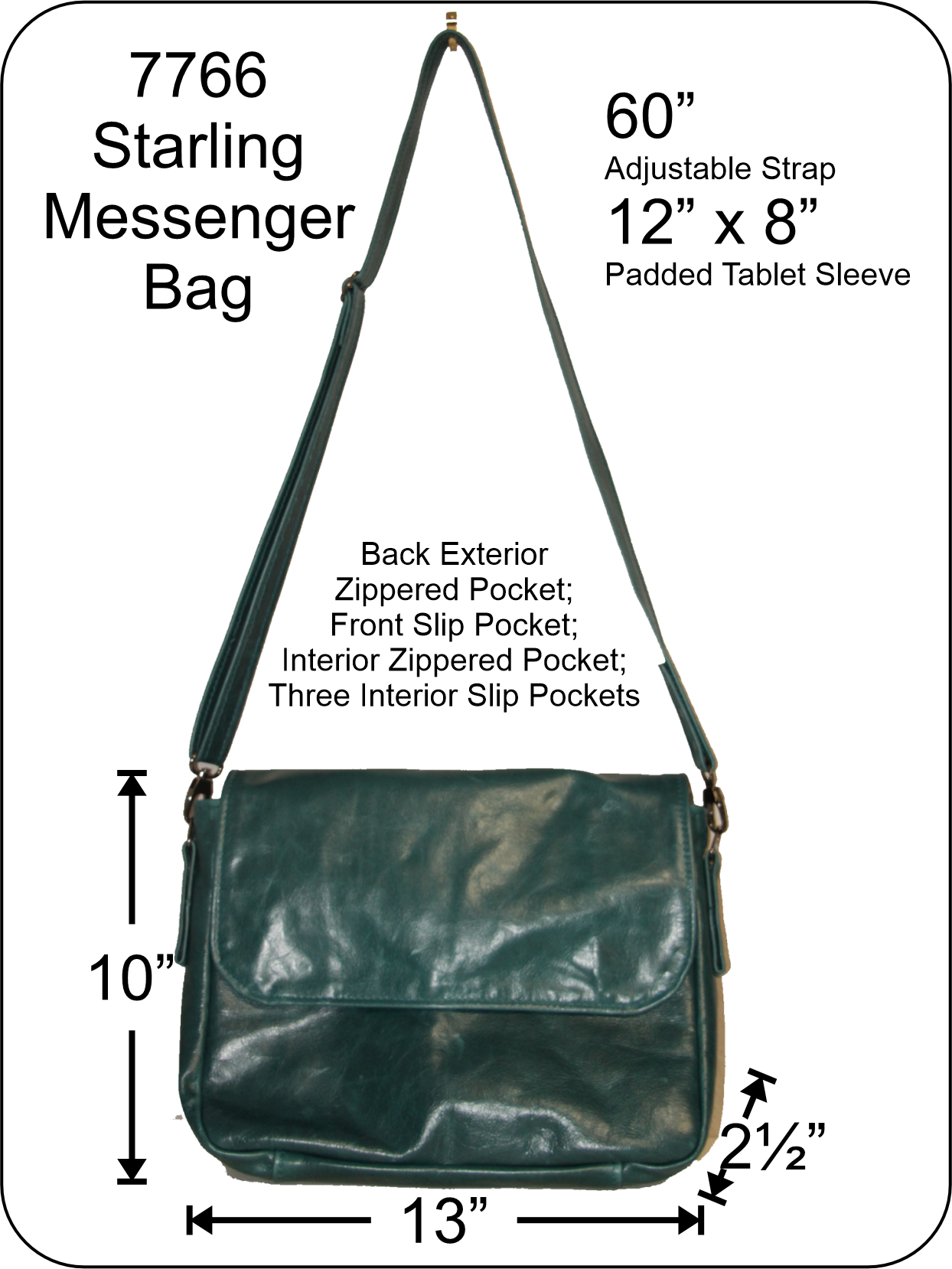 7766 Starling Messenger Bag Teal