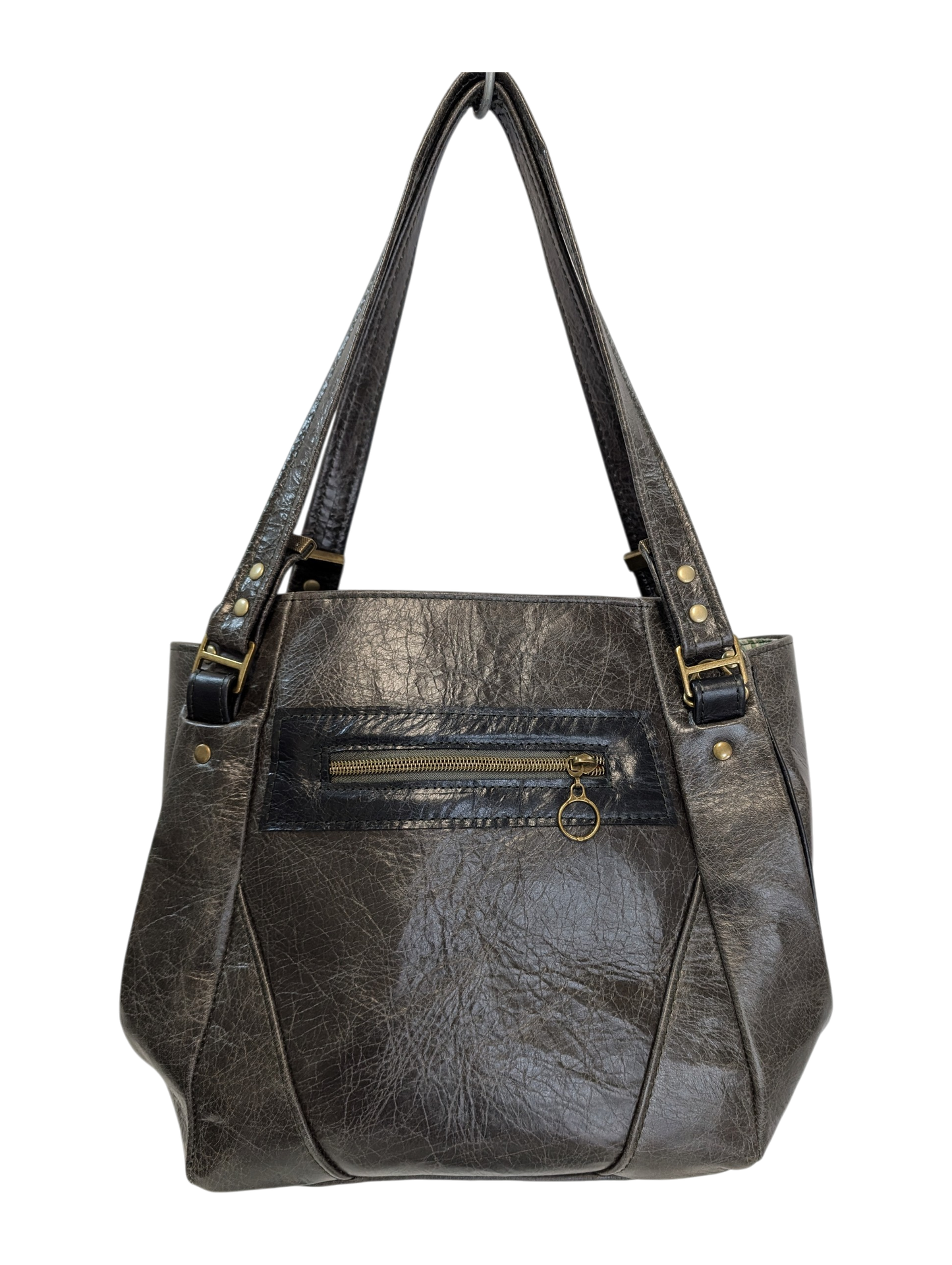 7883 Samaren Shoulder Bag in Forest Green & Black Highlights